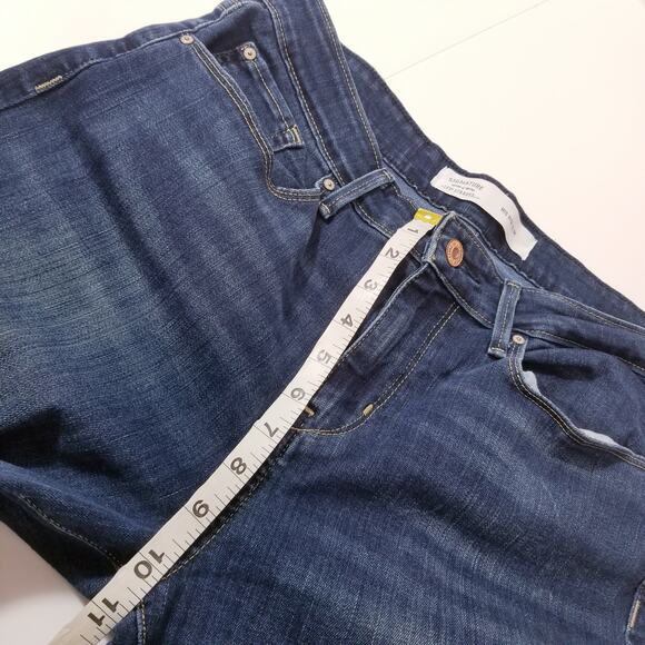 Levi's Strauss Jeans Mid Rise Slim Dark Wash Blue Denim - Picture 7 of 12